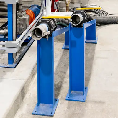Bottom Loadout Hose Holder Delivering Liquid Fertilizer & Chemical Facility Safety & Cleanliness